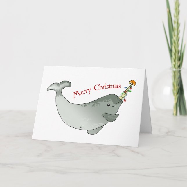 God jul Narwhal Helgkort (Framsida)