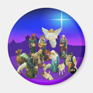 God Jul Nativaty Scene Magnet