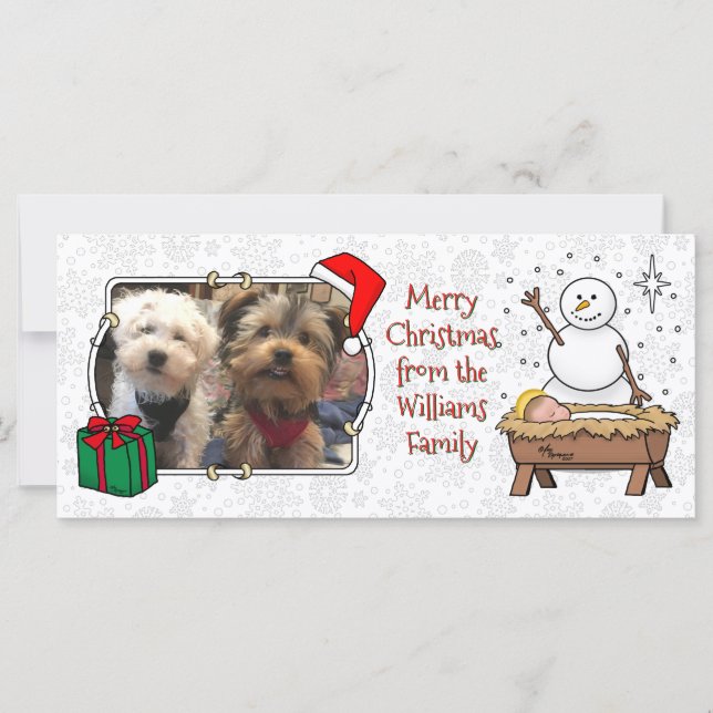 God jul Nativitet Baby Jesus Snögubbe (Framsida)