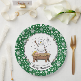 God jul Nativitet Baby Jesus Snögubbe