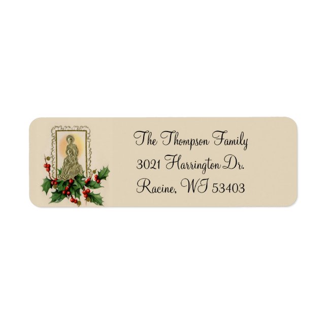 God Jul Nativitet Jesus Mary Joseph Returadress Etikett (Framsidan)