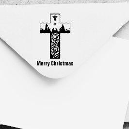 God jul Nativitet Kor Silhouette Självfärgande Stämpel