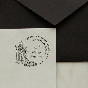 God jul Nativitetscen, Returadress Självfärgande Stämpel