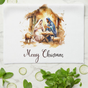 God jul Nativity Kökshandduk
