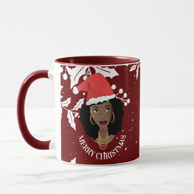 God jul, Natural Beauty Santa Hat, Maroon Mugg (Vänster)