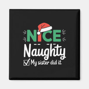 God jul Naughn Sister gjorde det Julafton-familjen Magnet