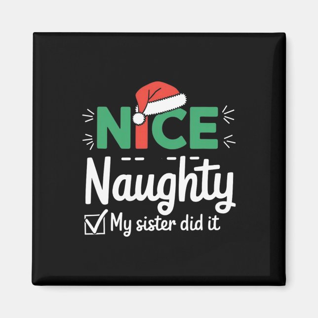 God jul Naughn Sister gjorde det Julafton-familjen Magnet (Framsidan)
