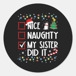 God jul Naughn Sister gjorde det Julafton-familjen Runt Klistermärke