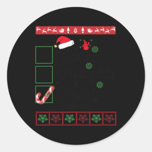 God jul, Naughty Bruh Candy cane Julafton Kvinnor Runt Klistermärke