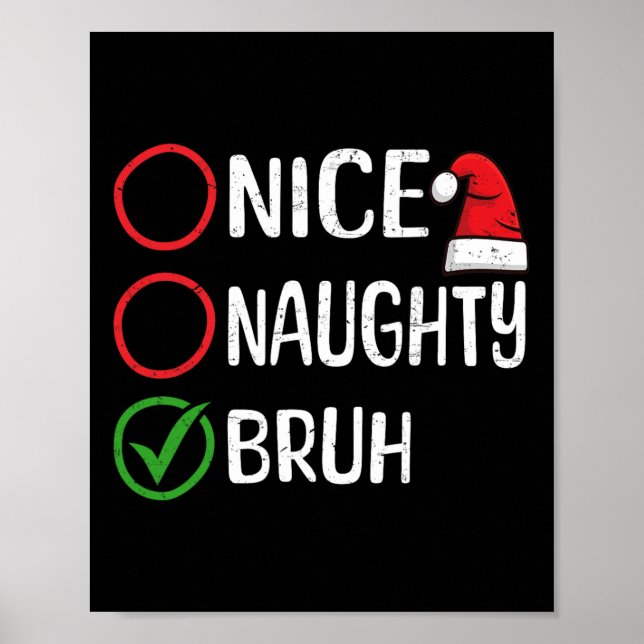 God jul, Naughty Bruh Julafton List SA Poster (Framsidan)