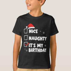 God jul Naughty Det är min födelsedag Julafton Par T Shirt