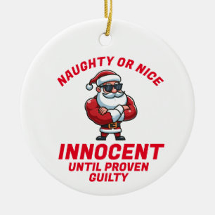 God jul Naughty eller Nice - bevisa det! Julgransprydnad Keramik