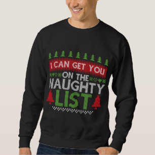 God jul Naughty List Ugly jul Sweater Lång Ärmad Tröja