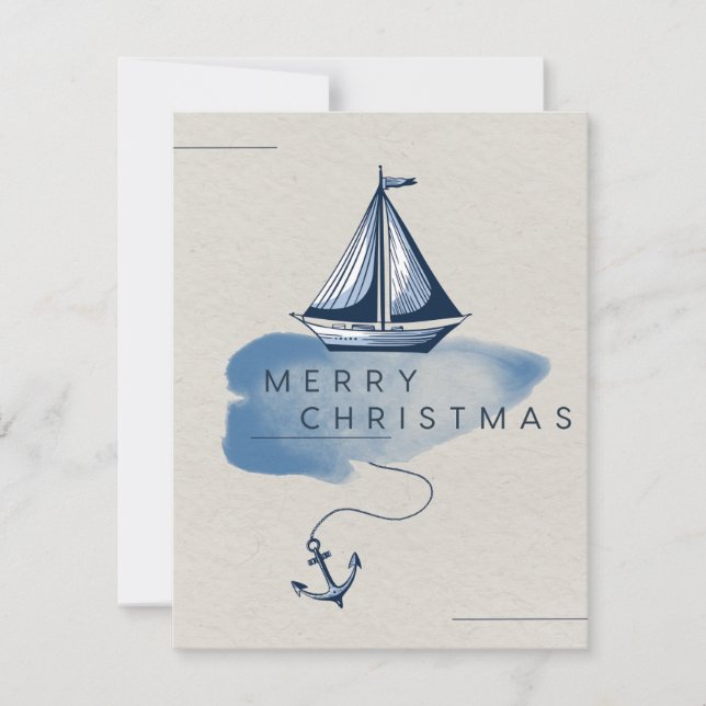 God jul Nautical Helgdag Card Julkort (Framsida)