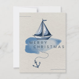 God jul Nautical Helgdag Card Julkort