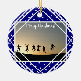 God jul Navy White Modern Photo Julgransprydnad Keramik