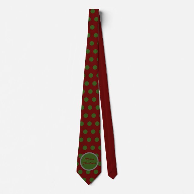 God jul Neck Tie (Grönten Maroon & Hunter) Slips (Framsida)
