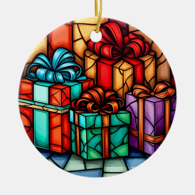 God jul nedfläckad, stil julgransprydnad keramik (Framsidan)