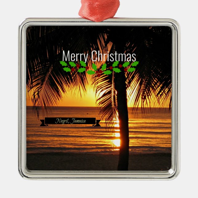 God Jul, Negril, Jamaica, Julgransprydnad Metall (Framsidan)