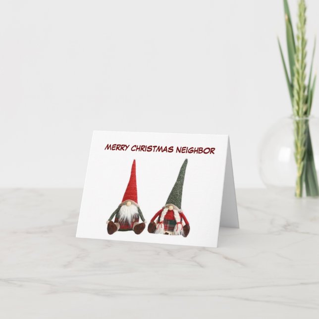 **GOD JUL NEIGHBOR** GNOME HUMOR KORT (Framsida)