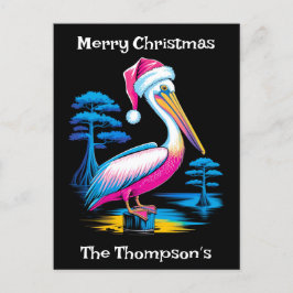 God jul Neon Pelican Helg Vykort