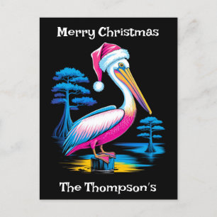 God jul Neon Pelican Helg Vykort