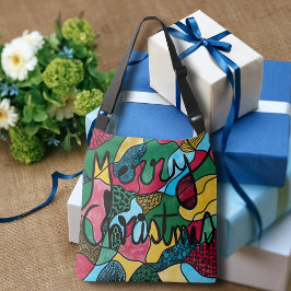 GOD JUL NEUROGRAFISK OCH SVART LINJE AXELVÄSKA