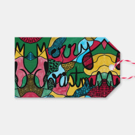 GOD JUL NEUROGRAFISK OCH SVART LINJE PRESENTETIKETT