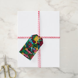 GOD JUL NEUROGRAFISK OCH SVART LINJE PRESENTETIKETT