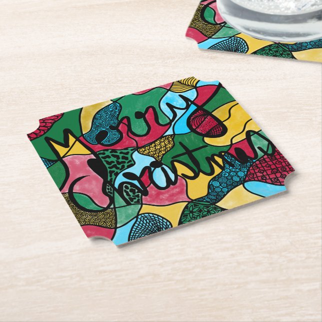 GOD JUL NEUROGRAFISK OCH SVART LINJE UNDERLÄGG PAPPER (Vinklad)