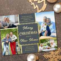 God jul New Home 4 Photo Grått och Guld