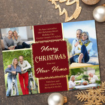 God jul New Home 4 Photo Red och Guld