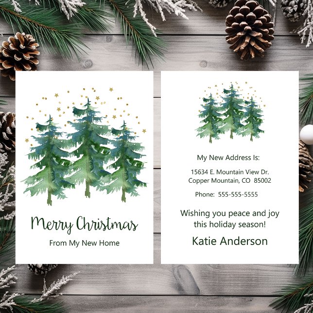 God jul New Home Gräs Träd Meddelande (Skapare uppladdad)