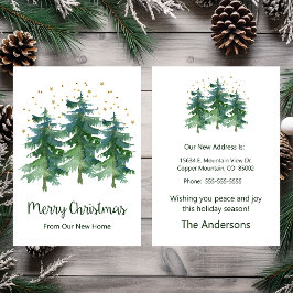 God jul New Home Gräs Träd Meddelande