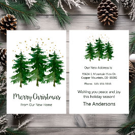 God jul New Home Gräs Träd Meddelande