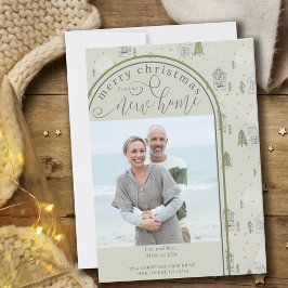 God jul New Home Photo Gräs Village Flytta Meddelande