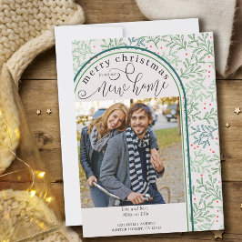 God jul New Home Photo Winter Greenery Meddelande