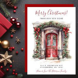 God jul New Home Red Door Flytta Meddelande
