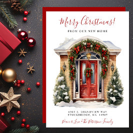 God jul New Home Red Door Flytta Meddelande