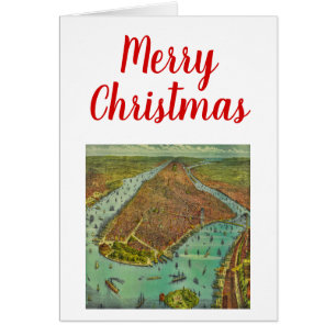 God Jul, New York City Karta Hälsningskort