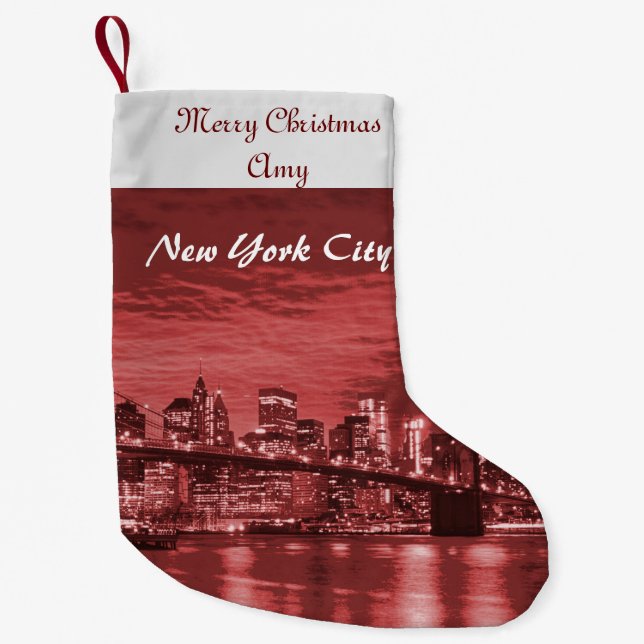 God jul New York City Skyline Liten Julstrumpa (Framsidan)