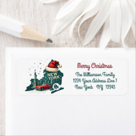 God jul New York Helgdag Returadress Returadress Etikett