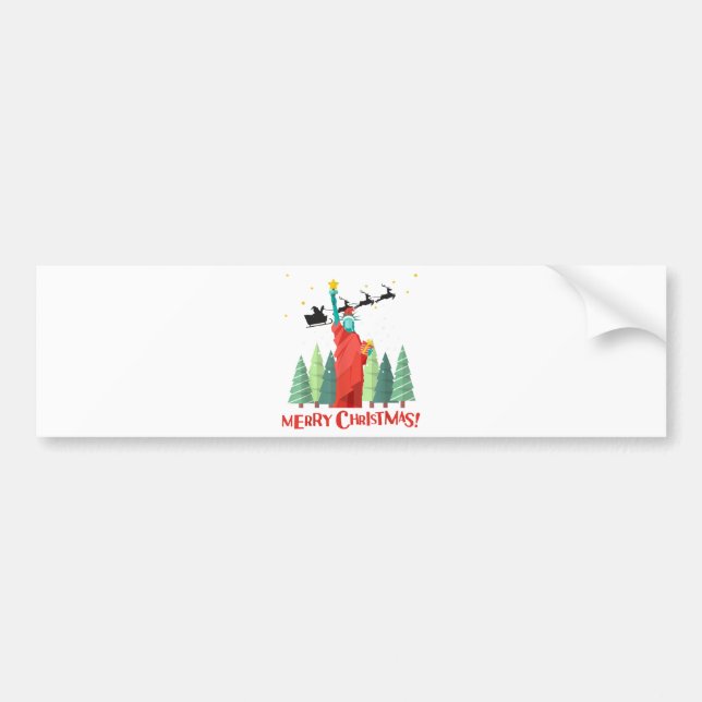 God jul New York Jultomten staty Lib Bildekal (Framsidan)