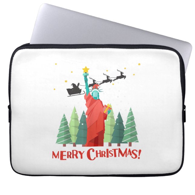 God jul New York Jultomten staty Lib Laptop Fodral (Framsidan)