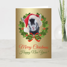 God jul Newborn Nigerian Goat Kid Painting Helgkort