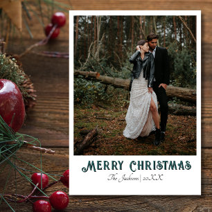 God jul Newlyed Photo Transformative Teal Julkort