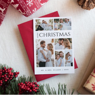 God jul Newlyed   Sex fotosvarta och vita Julkort