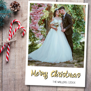 God jul Newlyged Photo Soft Guld Julkort