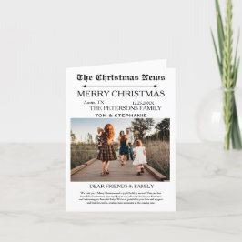 God jul Newspaper Family Photo Helgkort