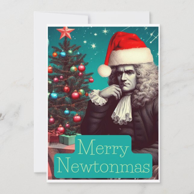 God Jul Newton Sir Isaac Newton Julkort (Framsida)
